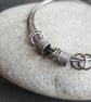 Double silver bangle set, Fidget bangle with spinner rings - Image 4