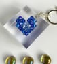 Crystal Clear AB and Blue Heart Handbag Charm, with a Chainmaille Chain, Keyring - Image 9