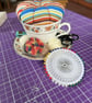 Vintage Teacup Pin Cushion and Sewing Set