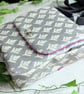 Grey 'leaf' Design, Water-resistant Oilcloth Small Cross Body Bag, Phone Bag - Image 5