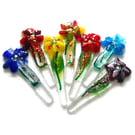 Fused Glass Plant Stake Flower Houseplant or Garden Decoration