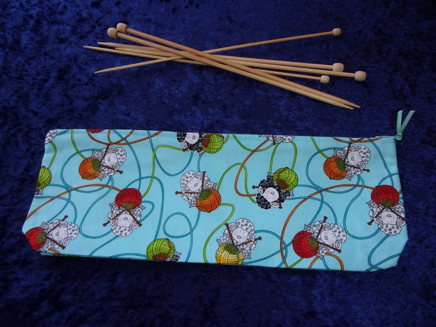 Knitting Sheep Knitting Needle Case - needles not included