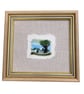 Miniature silk and wool picture on cotton with linen backing, framed
