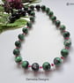 Designer Ruby Zoisite & African Faceted Ruby Sterling Silver Necklace - Image 1