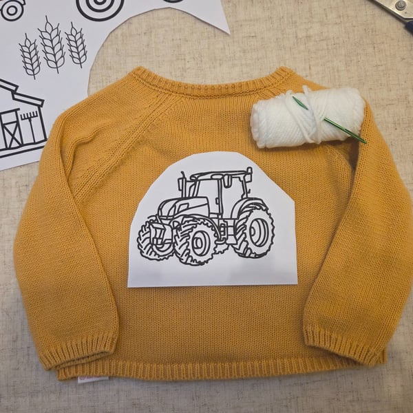 TRACTORS - Stick and stitch embroidery templates