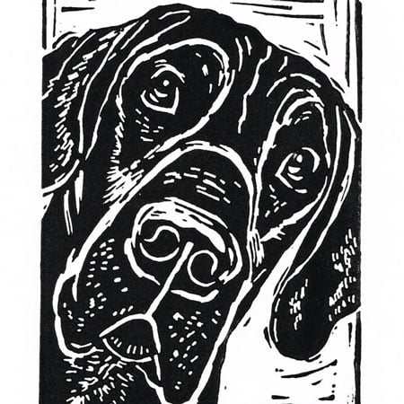 Black Great Dane - Linocut Print