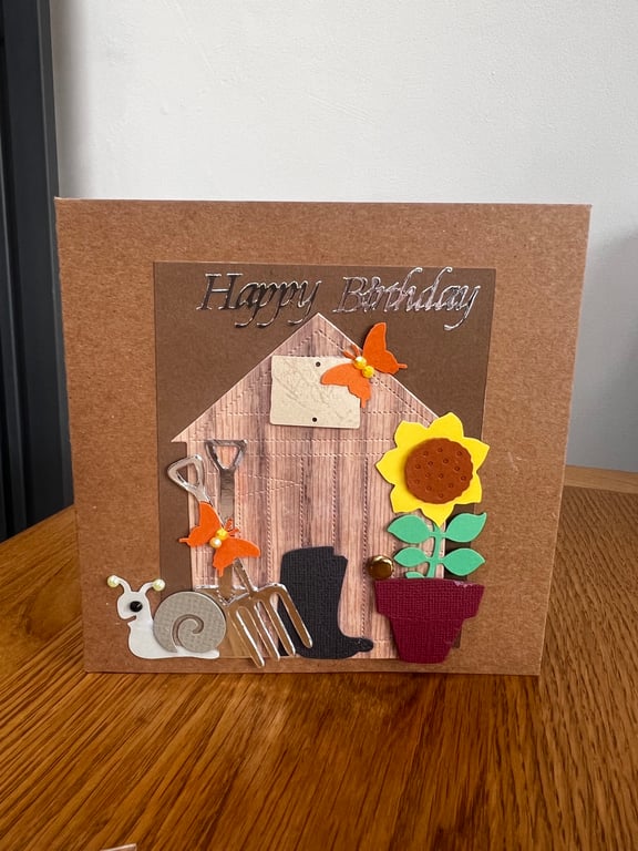 Handmade Gardening Birthday card