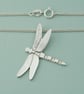 Large Sterling Silver Dragonfly Pendant - Transformation & Clarity Jewellery