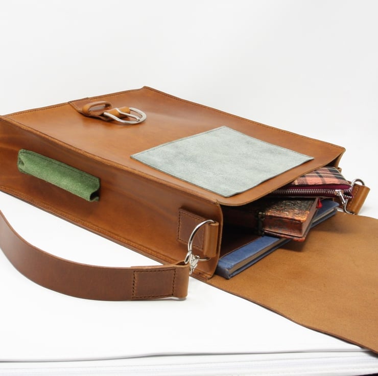 Italian leather messenger bag Folksy