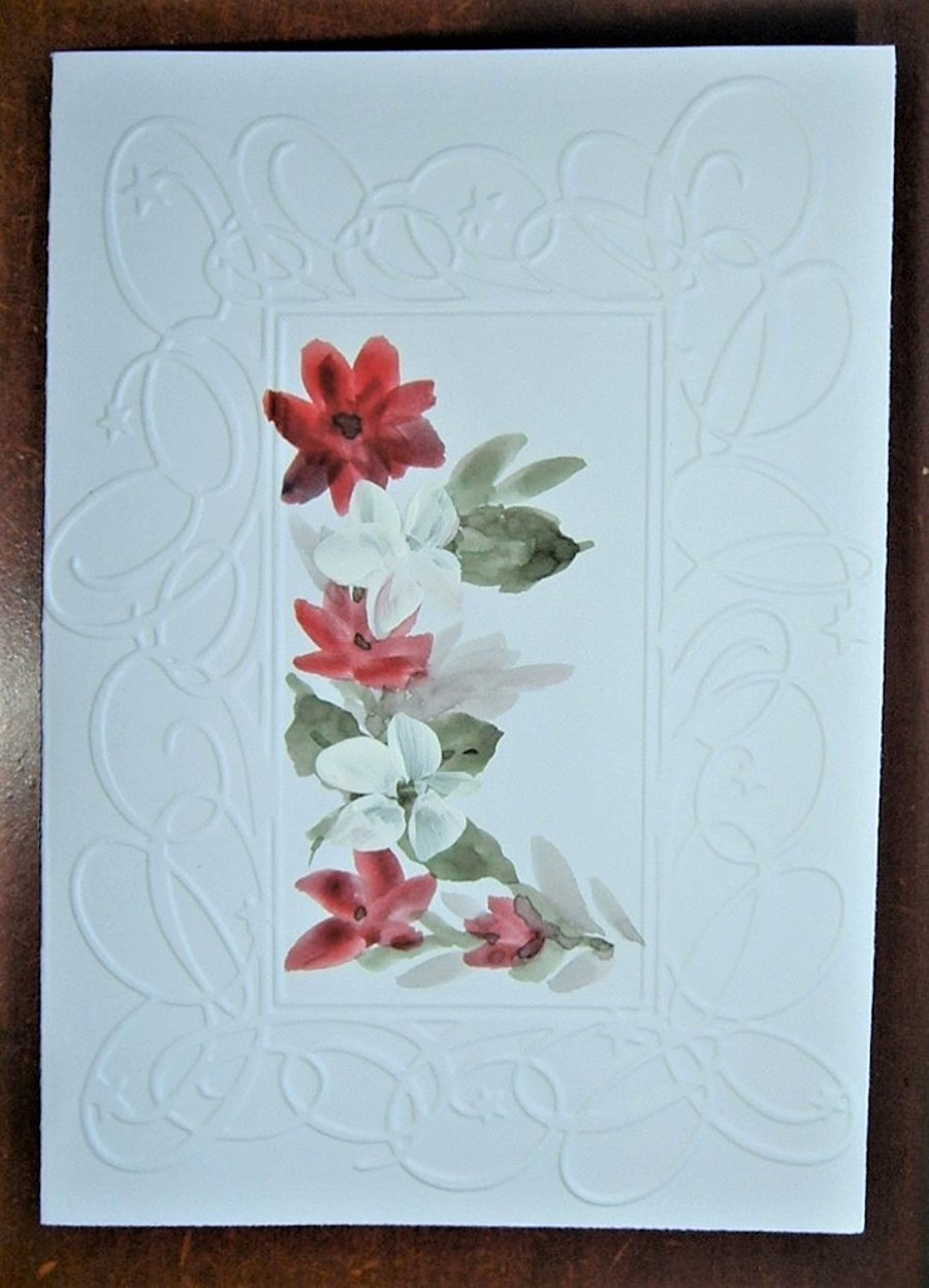 original art hand painted greetings card ( ref F 535)