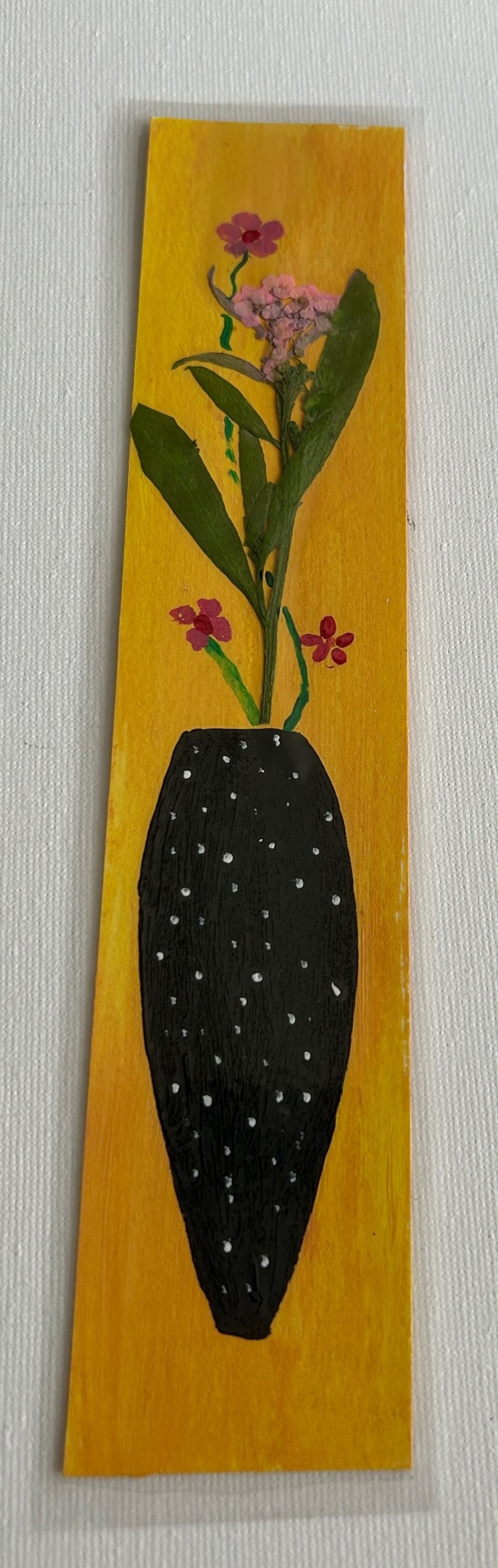 Handmade bookmark. Double sided, original artwork .floral design 