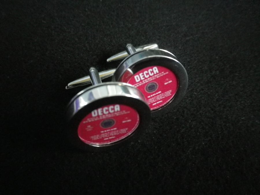 Classic  vinyl LP cufflinks, free shipping, gift wrapped, great image, Ref 1234