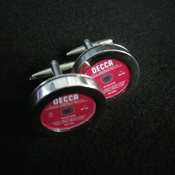 Classic  vinyl LP cufflinks, free shipping, gift wrapped, great image, Ref 1234