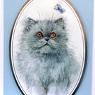 Blank greeting card 'Cat and Butterfly'