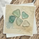 Treasures From The Sea – Sea Glass Greeting Card. Coastal Card
