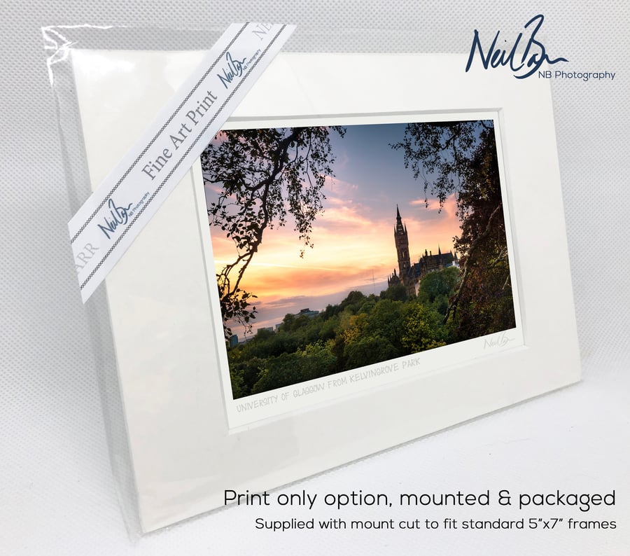 University of Glasgow Kelvingrove Scotland - A6 (7" x 5") Unframed Print
