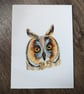 Short-eared Owl Portrait Painting 