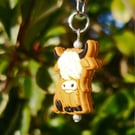 Highland Cow bag charm - dark brown 