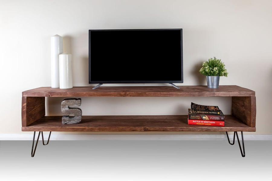 Rustic tv Unit -Reclaimed Wood -Industrial - Chunky Rustic Handmade Furniture- T