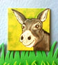 Donkey Original Painting with Mini Easel Charity Donation - Image 4