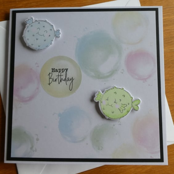 Happy Birthday Card - Fish and Bubbles