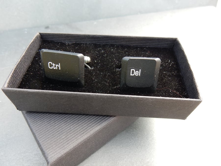 Upcycled recycled computer keyboard keys Delete Control