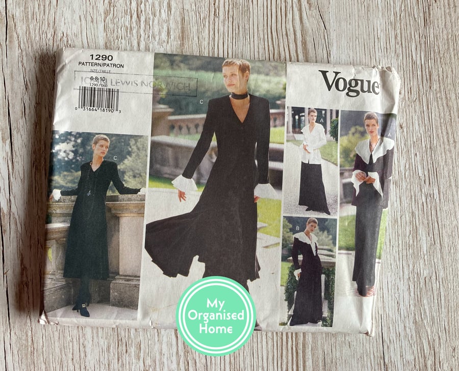 Vogue 1290 sewing pattern, sizes 6-10 - unused, in factory folds