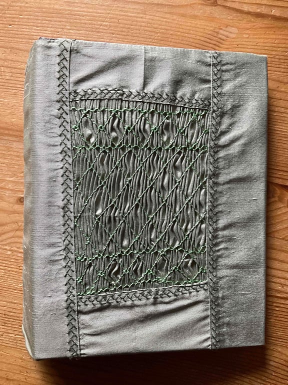 Hand Smocked Silk Photograph Album, Pistachio 