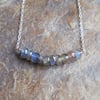 Labradorite necklace with sterling silver chain, grey gemstone necklace