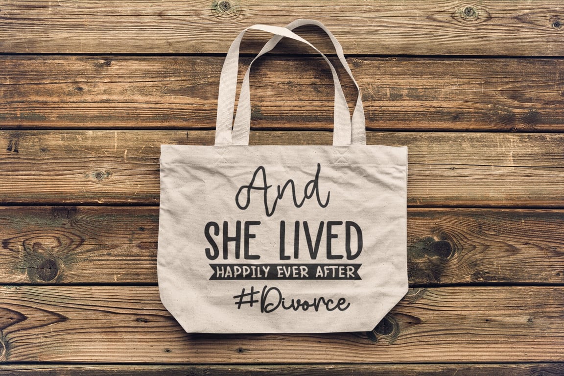 Funny Fairy-tale divorce printed tote bag, shopping bag, customised tote bag
