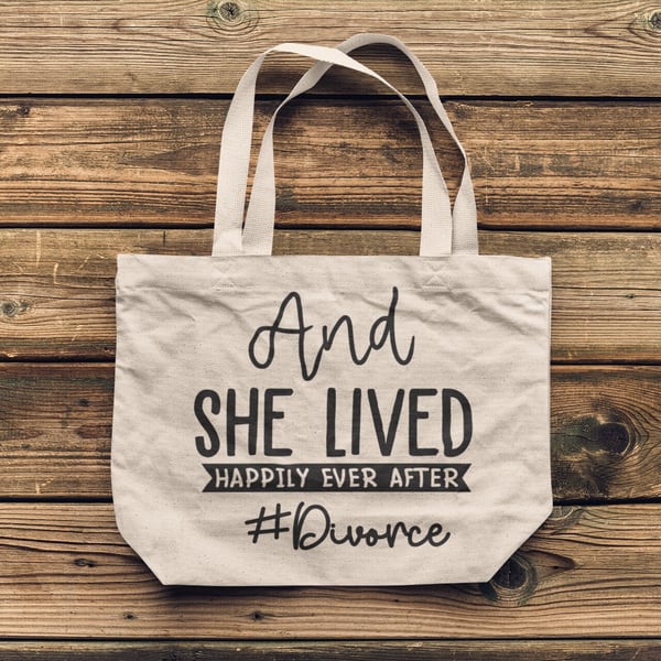 Funny Fairy-tale divorce printed tote bag, shopping bag, customised tote bag