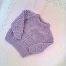 Hand Knitted Box Patterned Jumper with a Round Neck, Child's Jumper, Custom Make
