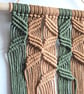 Green and Brown Small Macrame Wall Hanging - Scandinavian Style Home Decor - Image 3