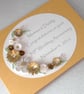 50th golden wedding anniversary card, handmade with quilled flowers - Image 1