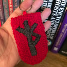 Negative Energy Protection Bindrune Punch Needle Keyring