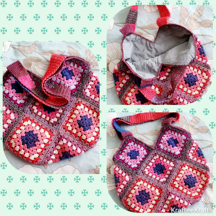Bright Crochet bag, tote bag, shopping bag 