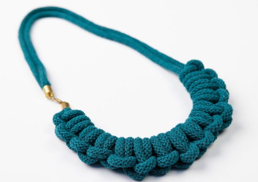 Recycled cotton rope necklace (The Bovey necklace) 