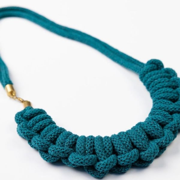 Recycled cotton rope necklace (The Bovey necklace) 