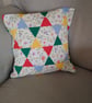 Patchwork cushion cover in 1980's Laura Ashley "Floribunda" and bright colours,  - Image 3