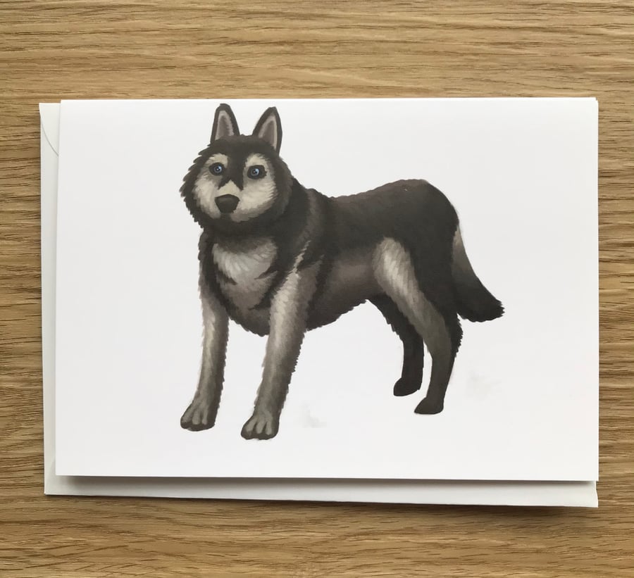 Husky blank greeting card