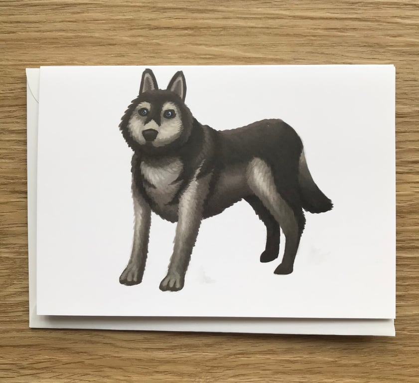 Husky blank greeting card