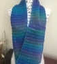 Turquoise Tones! Crocheted Infinity Scarf in Denys Brunton Designer Yarn.