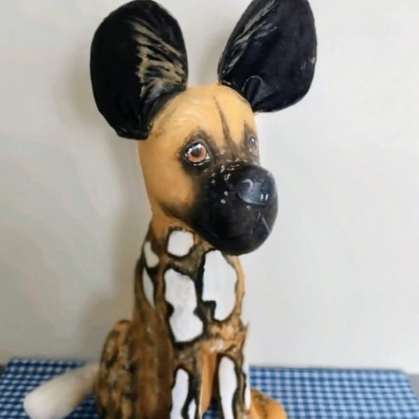 African Wild Dog Doorstop