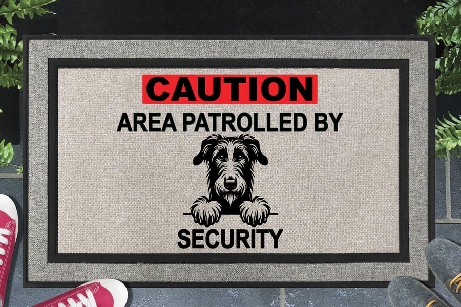 Irish Wolfhound Security Door Mat - All Weather - Welcome Mat - 45x70cm 
