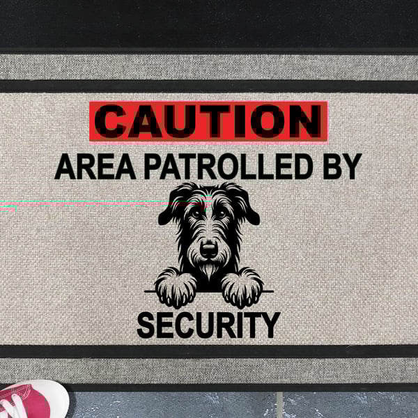Irish Wolfhound Security Door Mat - All Weather - Welcome Mat - 45x70cm 