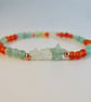 Green Aventurine & Carnelian Bracelet With Stars & Crystals - Handmade In Devon - Image 5