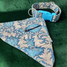 Small Adjustable Dog Collar & Bandana (with dog bag pocket)S set 11 - 13 Inches 