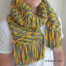 Knitted unisex scarf,  Chunky acrylic knit scarf 