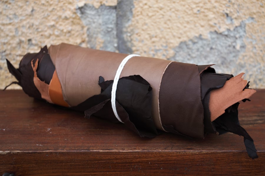 Leather bundle brown thin sheepskin 250g