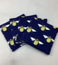 Bee coasters set of 4, bumble bee fabric coasters, Handmade - Image 5